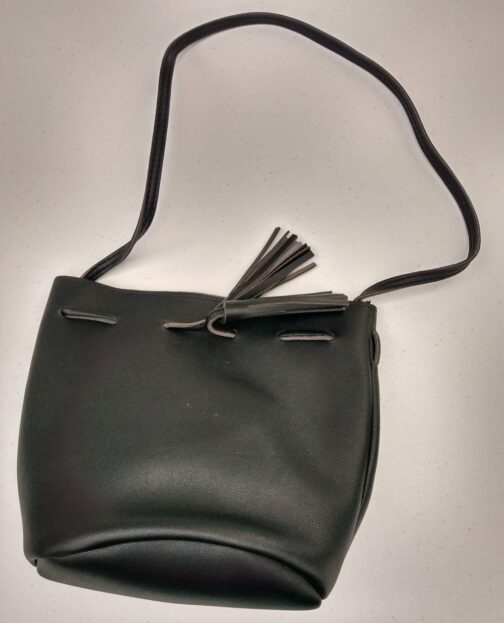 Leather bag black S