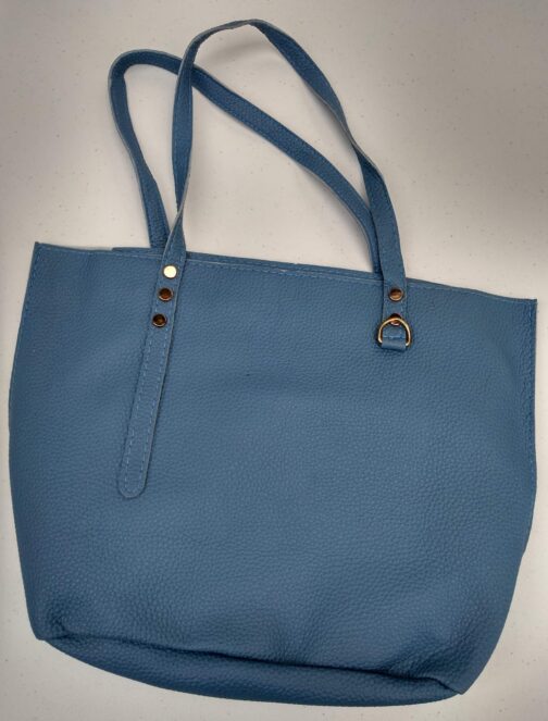 Leather bag blue L