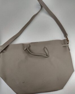 Leather bag grey L