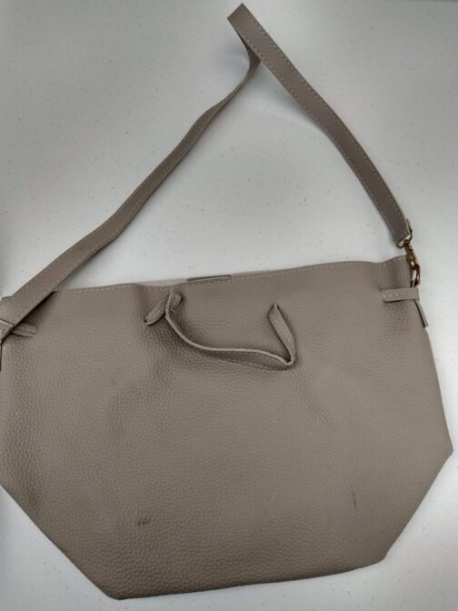 Leather bag grey L