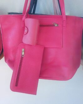 Leather bag pink L