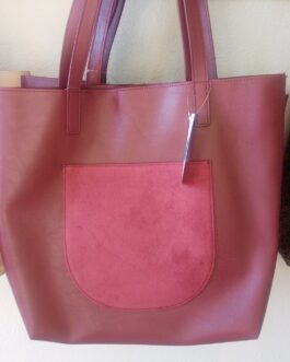 Leather mix with suede burgundy L