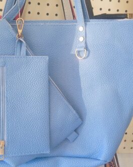 Leather bag blue L