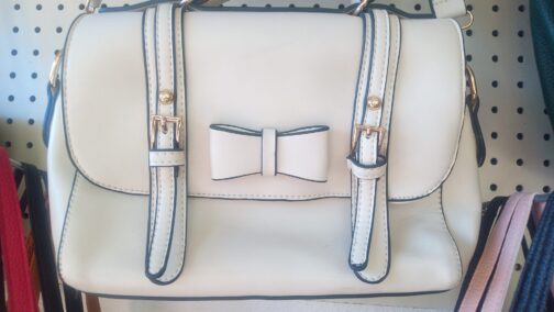 Leather bag white L