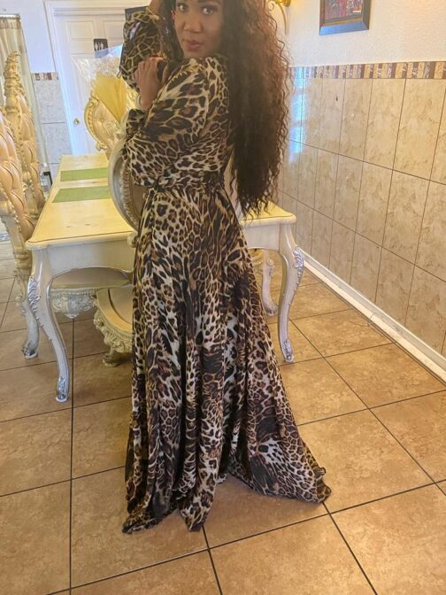 Leopard print long dress - Image 2