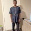 Dashiki navy blue with beige design