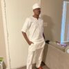 Dashiki white 3 piece with white design - Image 2