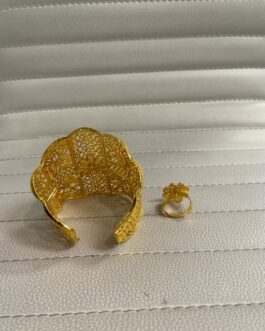 002 costume bracelet and ring sets gold color