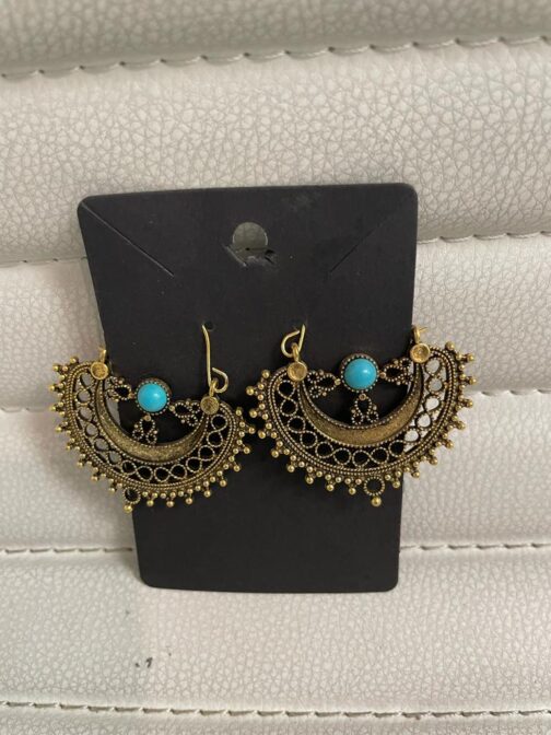 005 Vintage Fan turquoise earrings