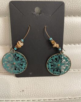 006 Vintage round blue earrings