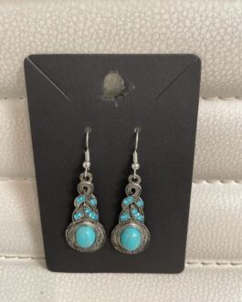 007 Vintage turquoise with stones earrings