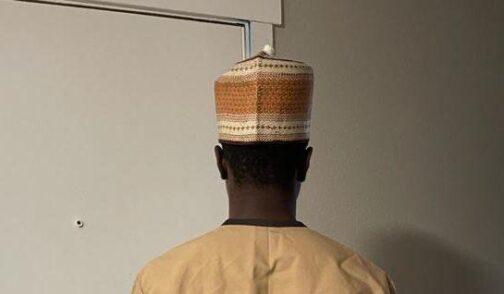 African Kufi Hausa beige and brown hat - Image 2